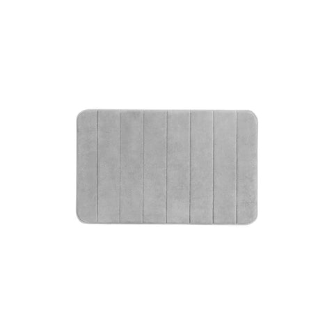 Wenko - Memory Foam Bath Mat Stripes Light Gray 80x50 cm - Luxe Comfort Awaits 🏡✨