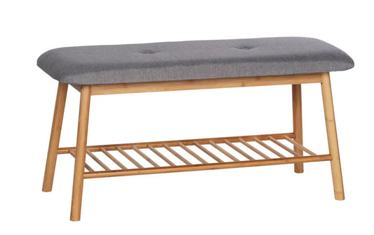 Schuhbank Bahari Bambus, braun/grau