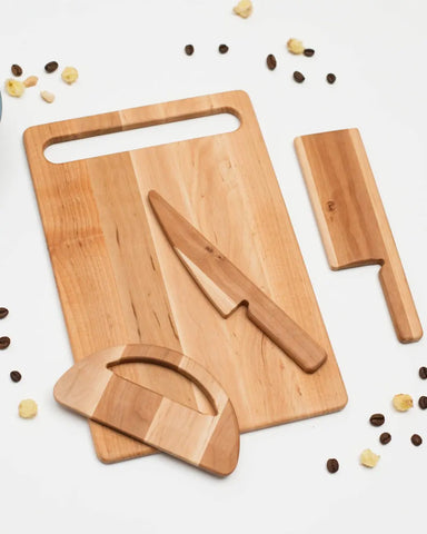knife and cutting board