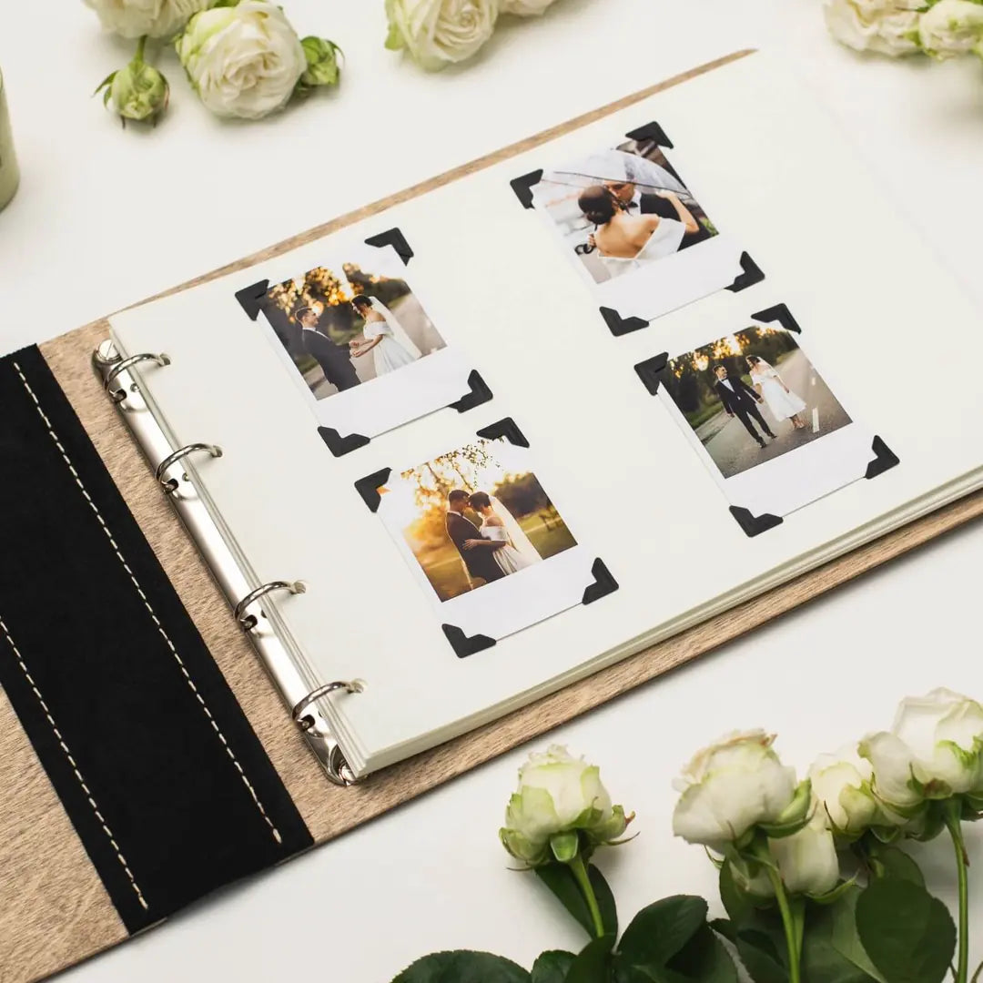 leather wooden photo album 