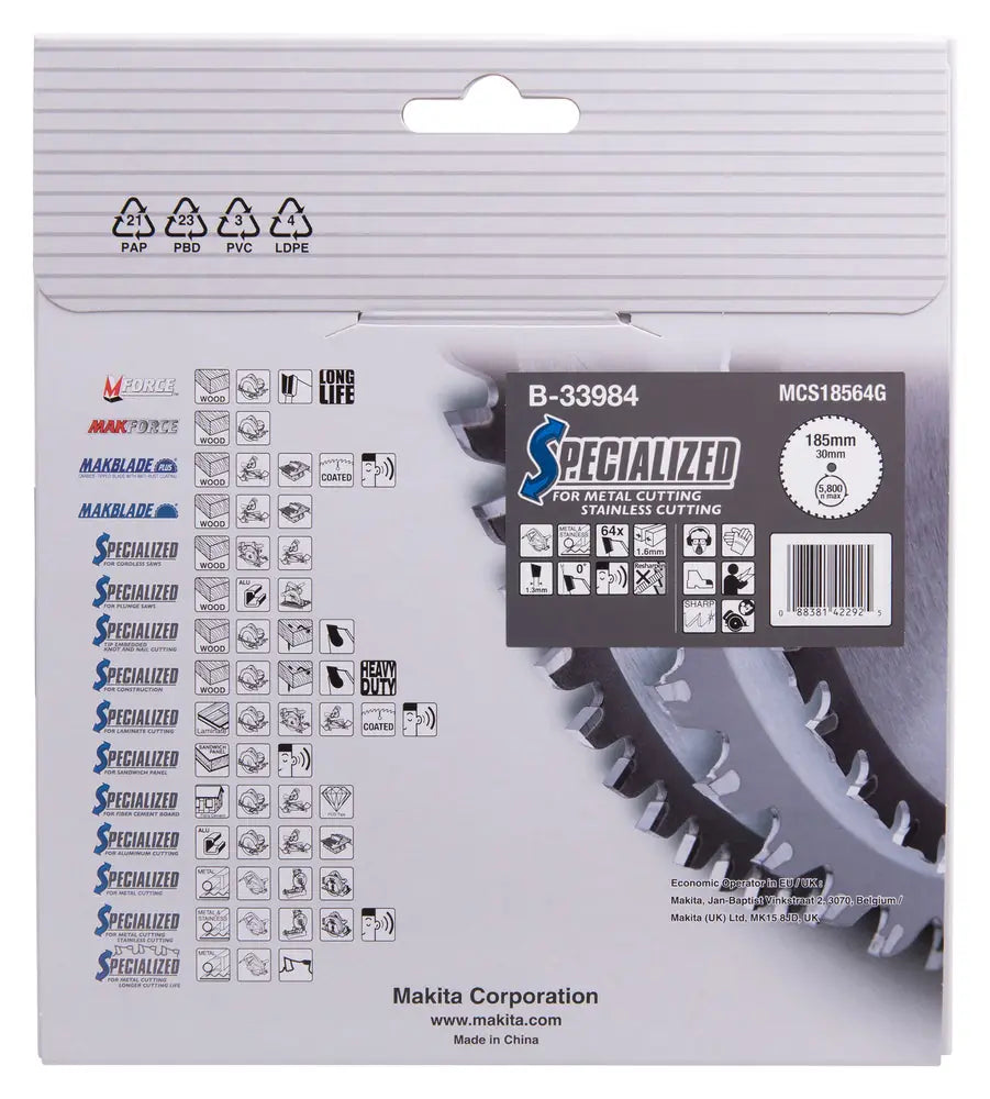 
          SPECIALIZED Sägeblatt 185/30 für Metall-Trennsägen
          B-33984
        