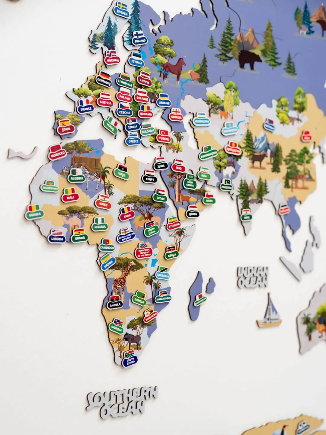 animal world map nursery