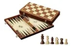 Schach-Backgammon-Dame-Set - Feld 40 mm