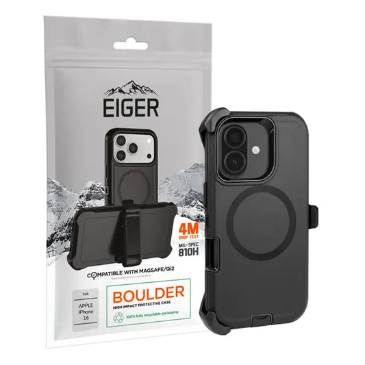 iPhone 16, Boulder Case MagSafe schwarz