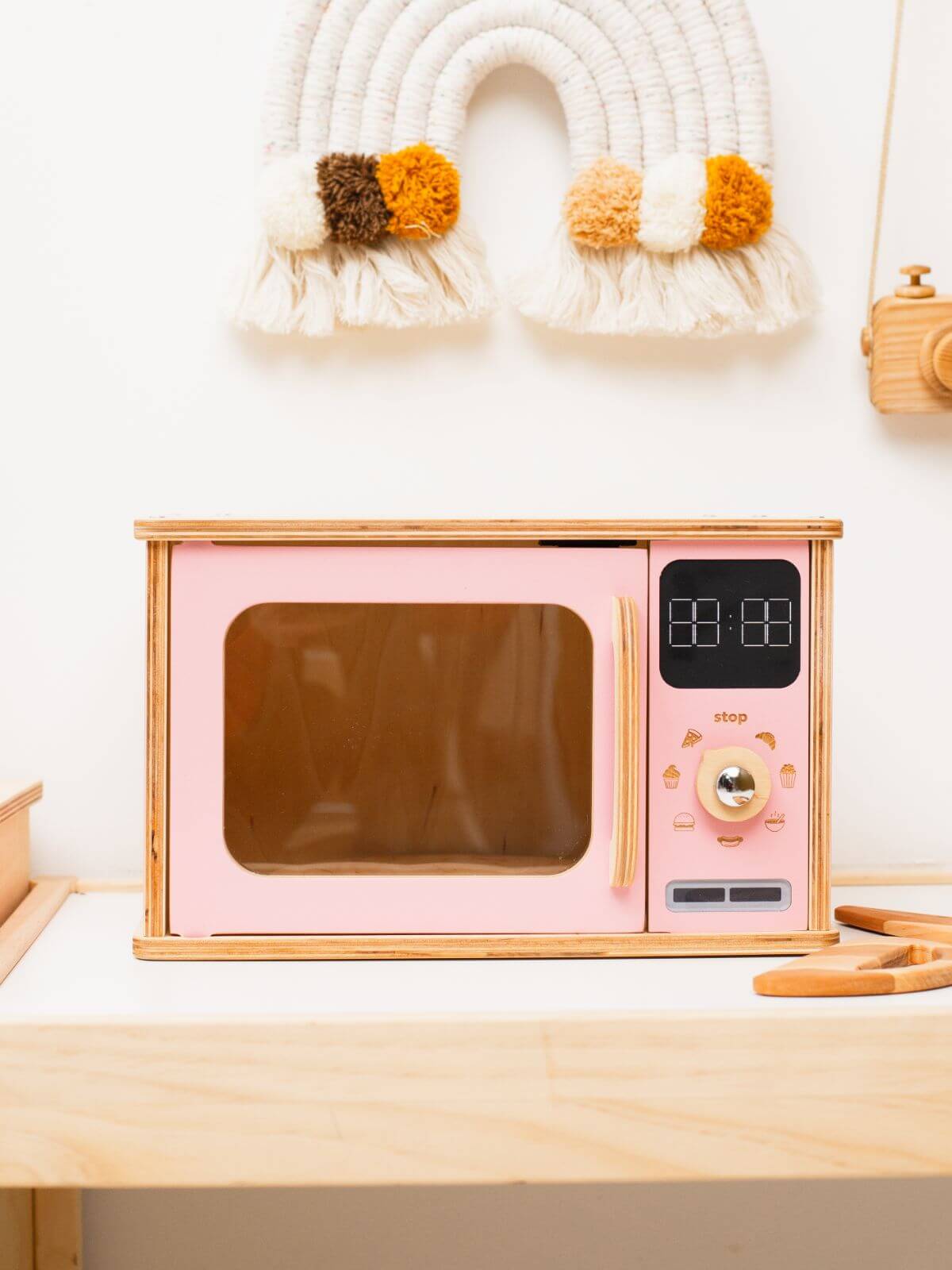 kids wooden  microwave
