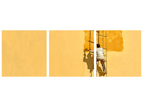 Panorama Leinwandbild 3-teilig Der Anstreicher