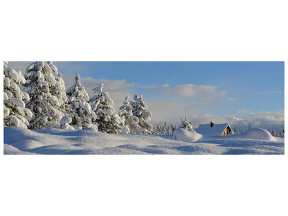 Leinwandbild Panorama Schöne Schnee Landschaft