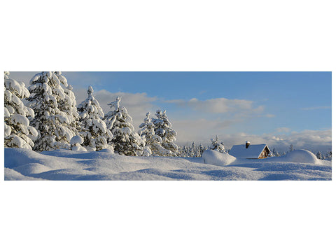 Leinwandbild Panorama Schöne Schnee Landschaft