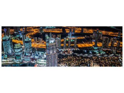 Leinwandbild Panorama Dubai Night