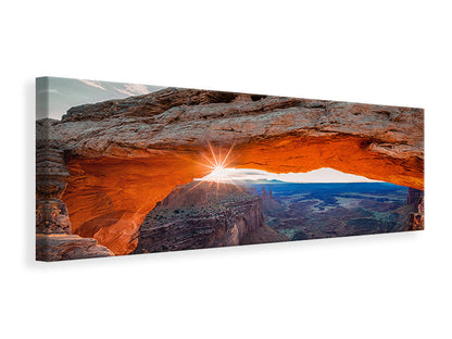 Leinwandbild Panorama Sunrise At Mesa Arch