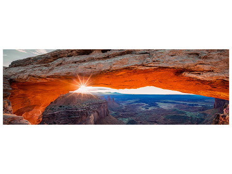Leinwandbild Panorama Sunrise At Mesa Arch
