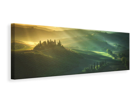 Leinwandbild Panorama Tuscany - Val DOrcia Sunrise