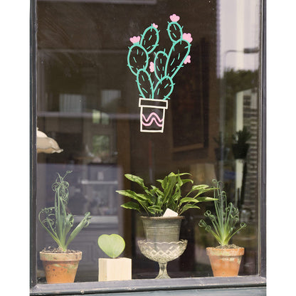Securit® Fensterschablonen Pflanzen, 3er Set, Format: A3, inkl. 1 Securit® Kreidestift