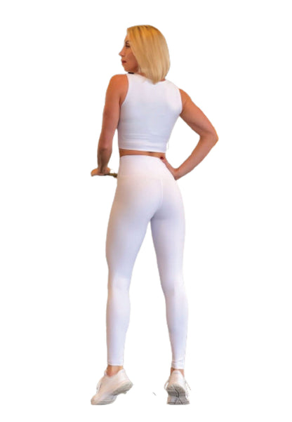 SportFlex - Білий спортивний бюстгальтер з блискавкою - Найвищий комфорт! 🏃‍♀️✨