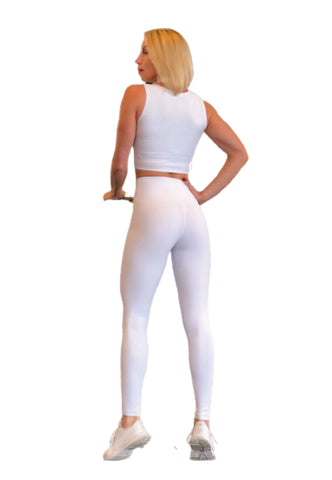 SportFlex - Білий спортивний бюстгальтер з блискавкою - Найвищий комфорт! 🏃‍♀️✨