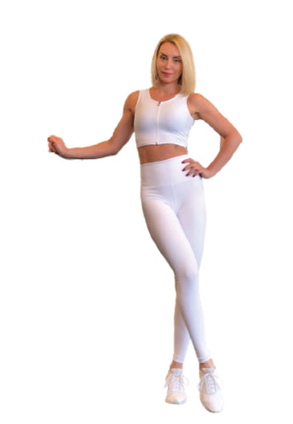 SportFlex - Білий спортивний бюстгальтер з блискавкою - Найвищий комфорт! 🏃‍♀️✨