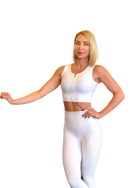 SportFlex - White Zipper Sports Bra - Ultimate Comfort! 🏃‍♀️✨