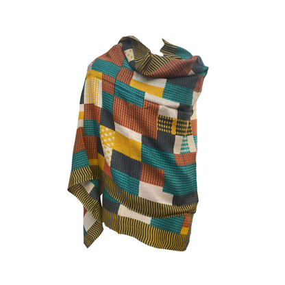 AISHITERU - Prisma Cashmere Shawl - Colorful Patchwork Statement ✨🌈