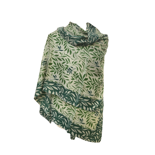 AISHITERU - Verdant Whisper Printed Cashmere Scarf - Nature-inspired luxury 💚✨