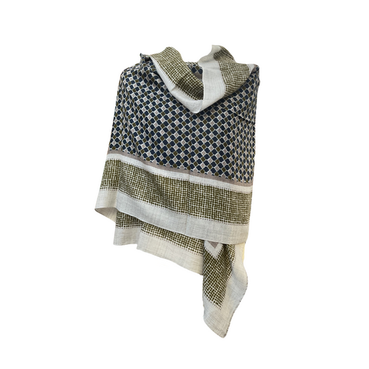 AISHITERU - Indigo Harmony Printed Cashmere Scarf - Timeless luxury 💙✨