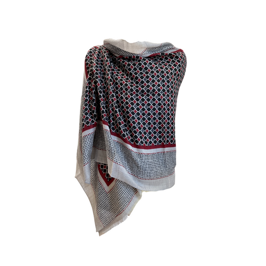 AISHITERU - Leona Cashmere Shawl - Geometric elegance & timeless warmth 🧣✨