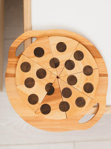 wooden toy pizza set