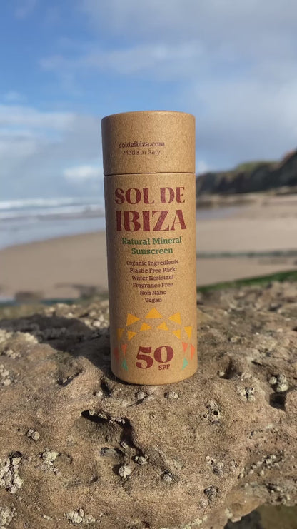 Sol de Ibiza Waterless Solid Sunscreen SPF 30 – Organic Sun Protection Stick (100g)