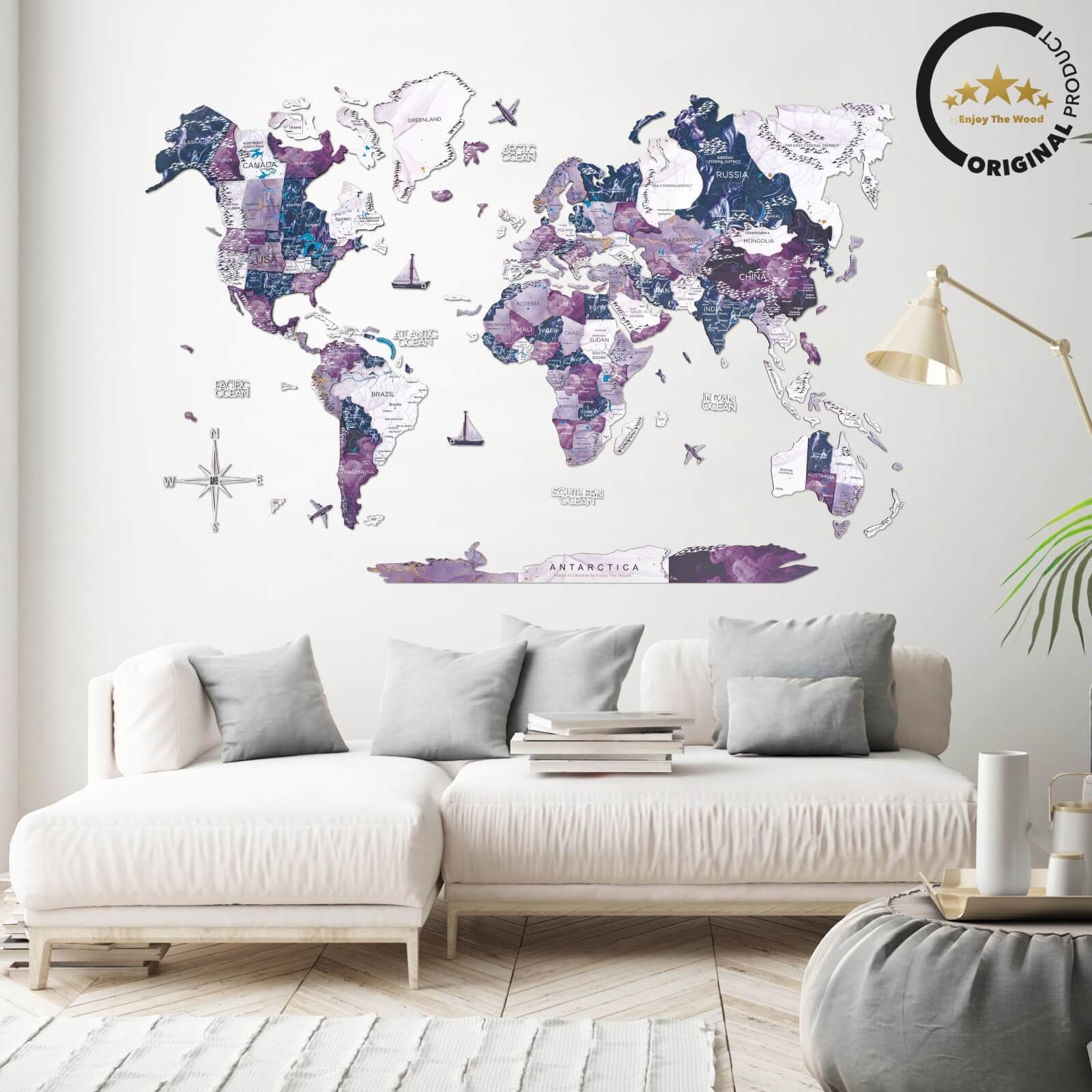 colorful world map art