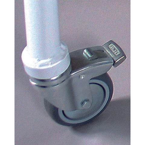 Kundenstopper Stahlrohr Deluxe mit Logoschild, mit Rollen, Outdoor