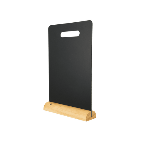 Securit® Tischkreidetafel "Rechteck mit Griff" Aufsteller 21×34 cm mit Holzfuss