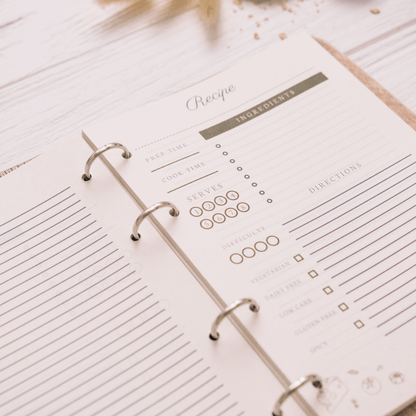 recipe paper for cook