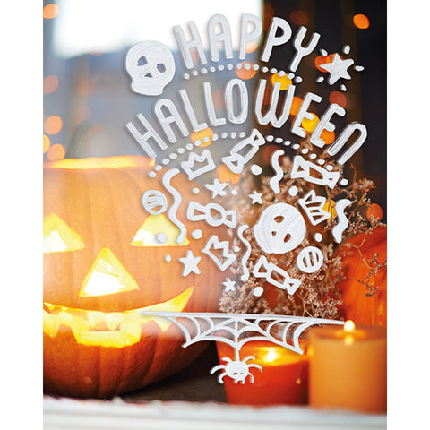Securit® Fensterschablonen Halloween, 3er Set, Format: A2, inkl. 1 Securit® Kreidestift