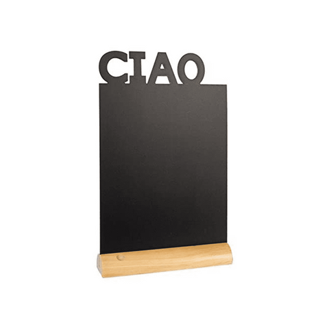 Securit® Tischkreidetafel „CIAO“ Aufsteller 21×35cm mit Holzfuss