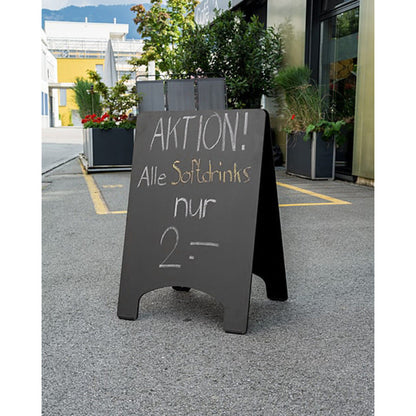 Holz Kundenstopper 90x60cm, Schwarz, Outdoor