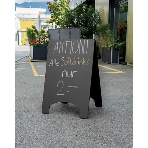 Holz Kundenstopper 90x60cm, Schwarz, Outdoor