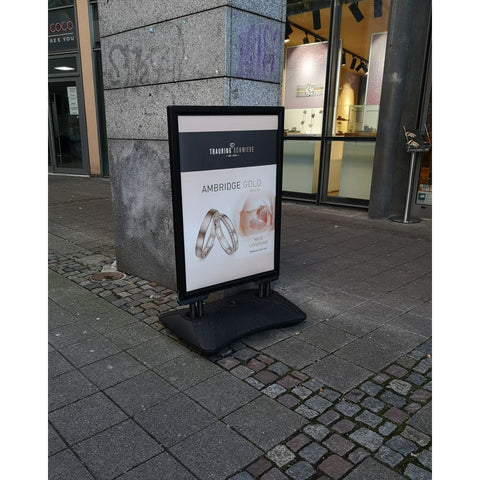 Kundenstopper Alu mit Wassertank, WindPro Basic, Schwarz, Outdoor