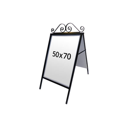 Kundenstopper Antik aus Stahl mit Schmiedeeisen, B2, Schwarz, Outdoor