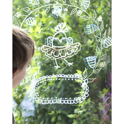 Securit® Fensterschablonen "Windoodle", Format: A2, Thema: Baby, inkl. 1 Securit® Kreidestift, 3er Set