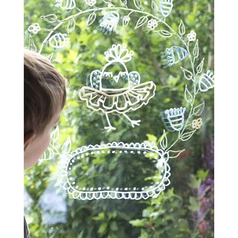 Securit® Fensterschablonen "Windoodle", Format: A2, Thema: Baby, inkl. 1 Securit® Kreidestift, 3er Set