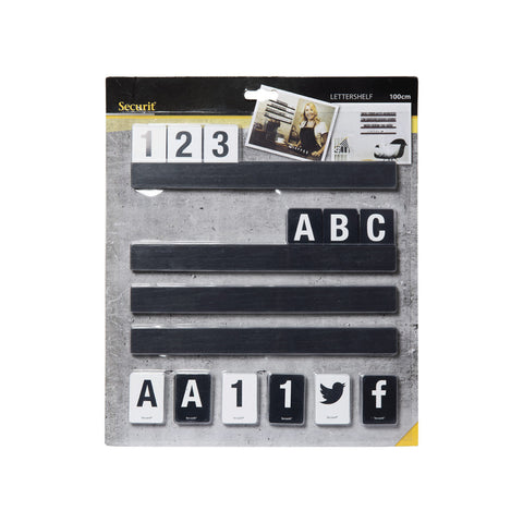 Securit® Buchstabenregal, Schwarz