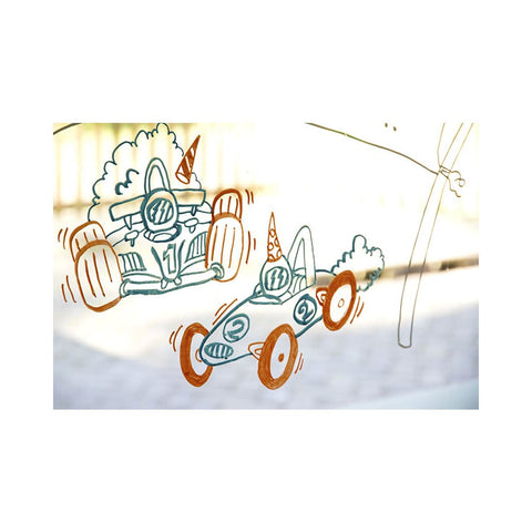Securit® Fensterschablonen "Windoodle", Format: A2, Thema: Boy Birthday, inkl. 1 Securit® Kreidestift, 3er Set