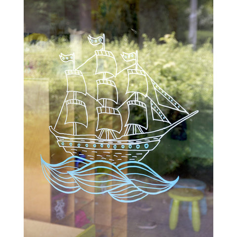 Securit® Fensterschablonen "Windoodle", Format: A2, Thema: Baby, inkl. 1 Securit® Kreidestift, 3er Set