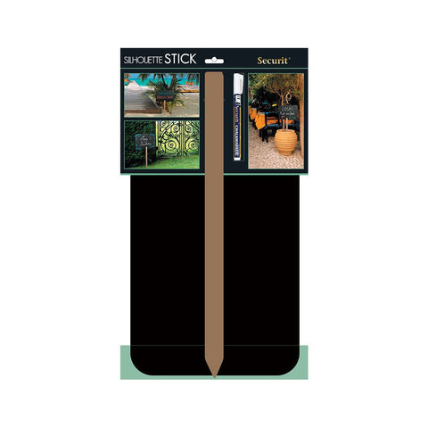 Securit® Gartenstecker Kreidetafel Rechteck mit Holzstab, inkl. 1x Kreidestift