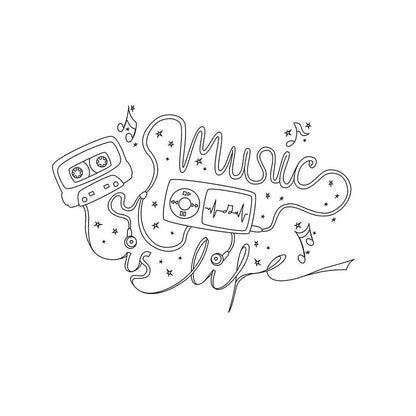Securit® Fensterschablonen "Windoodle", Format: A2, Thema: Music, inkl. 1 Securit® Kreidestift, 3er Set