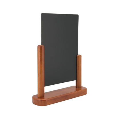 Securit® Tischkreidetafel, Holzsockel Mahagoni