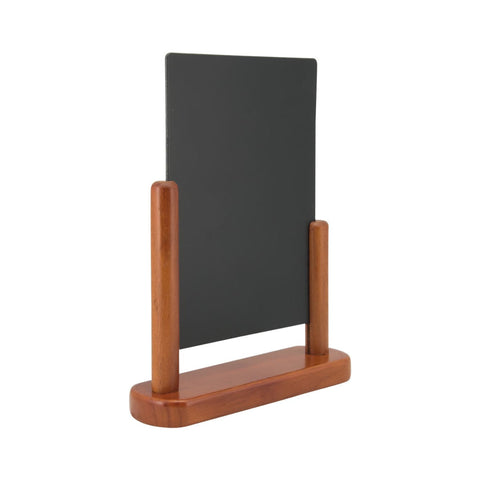 Securit® Tischkreidetafel, Holzsockel Mahagoni
