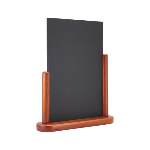 Securit® Tischkreidetafel, Holzsockel Mahagoni