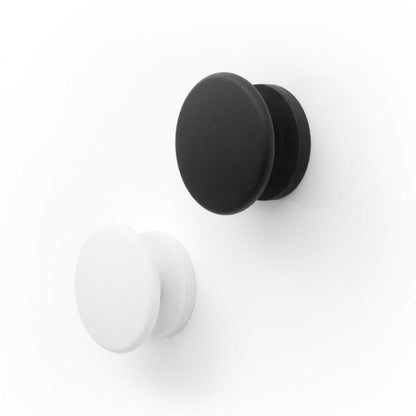 KalaMitica® Magnetische Garderobenhaken Neodym, Ø5.2cm, Weiss/Schwarz, 2 Stk.