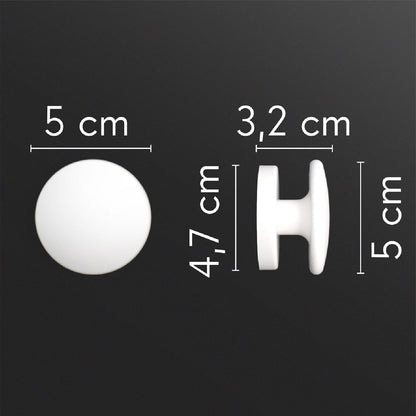KalaMitica® Magnetische Garderobenhaken Neodym, Ø5.2cm, Weiss, 2 Stk.