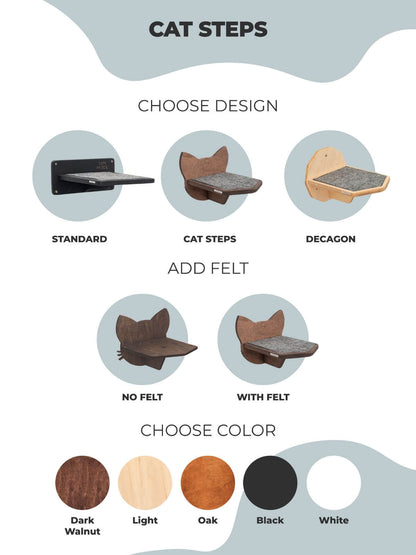 cat steps wall mounted